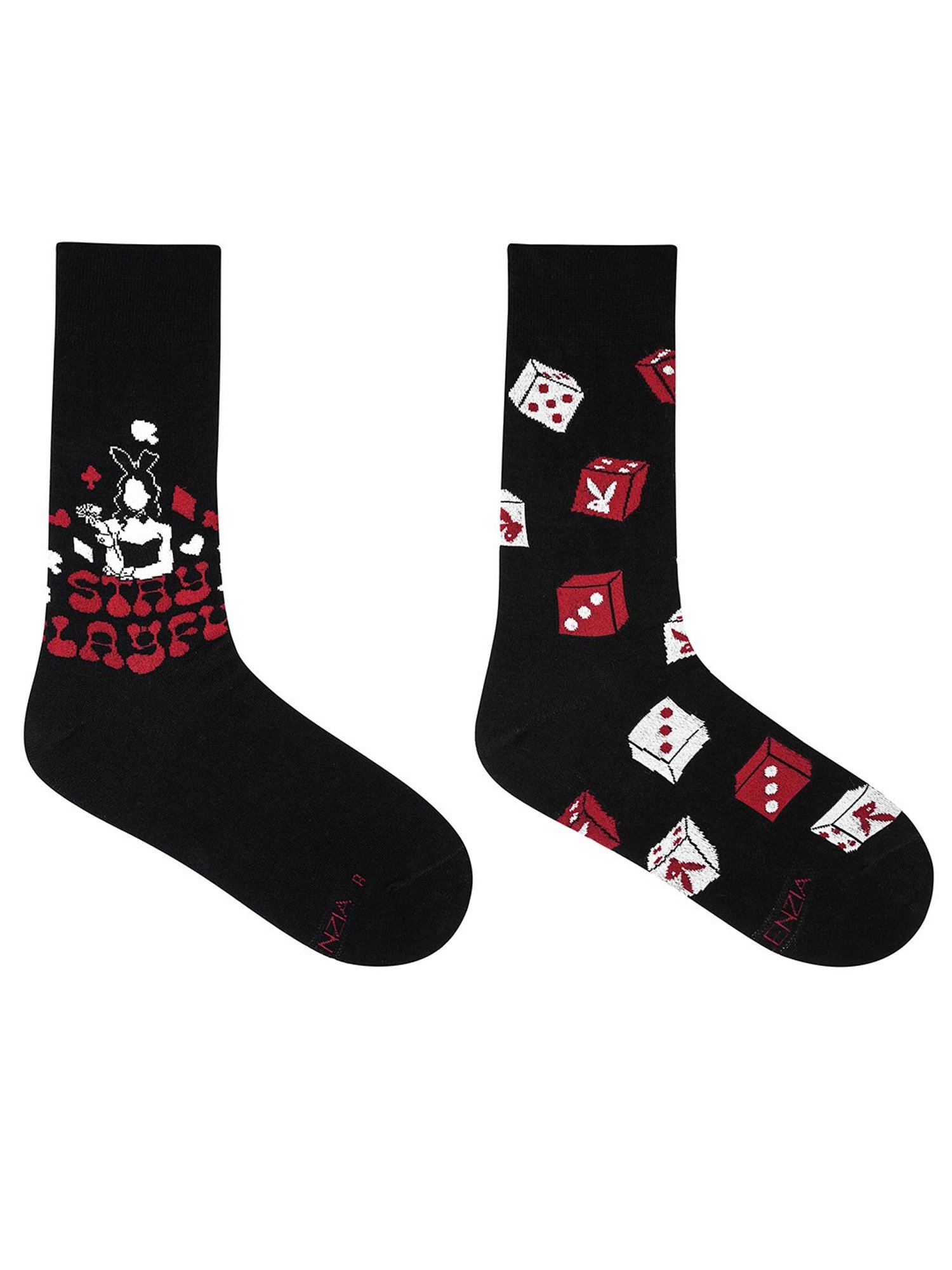BALENZIA Black Printed Socks - Pack of 2