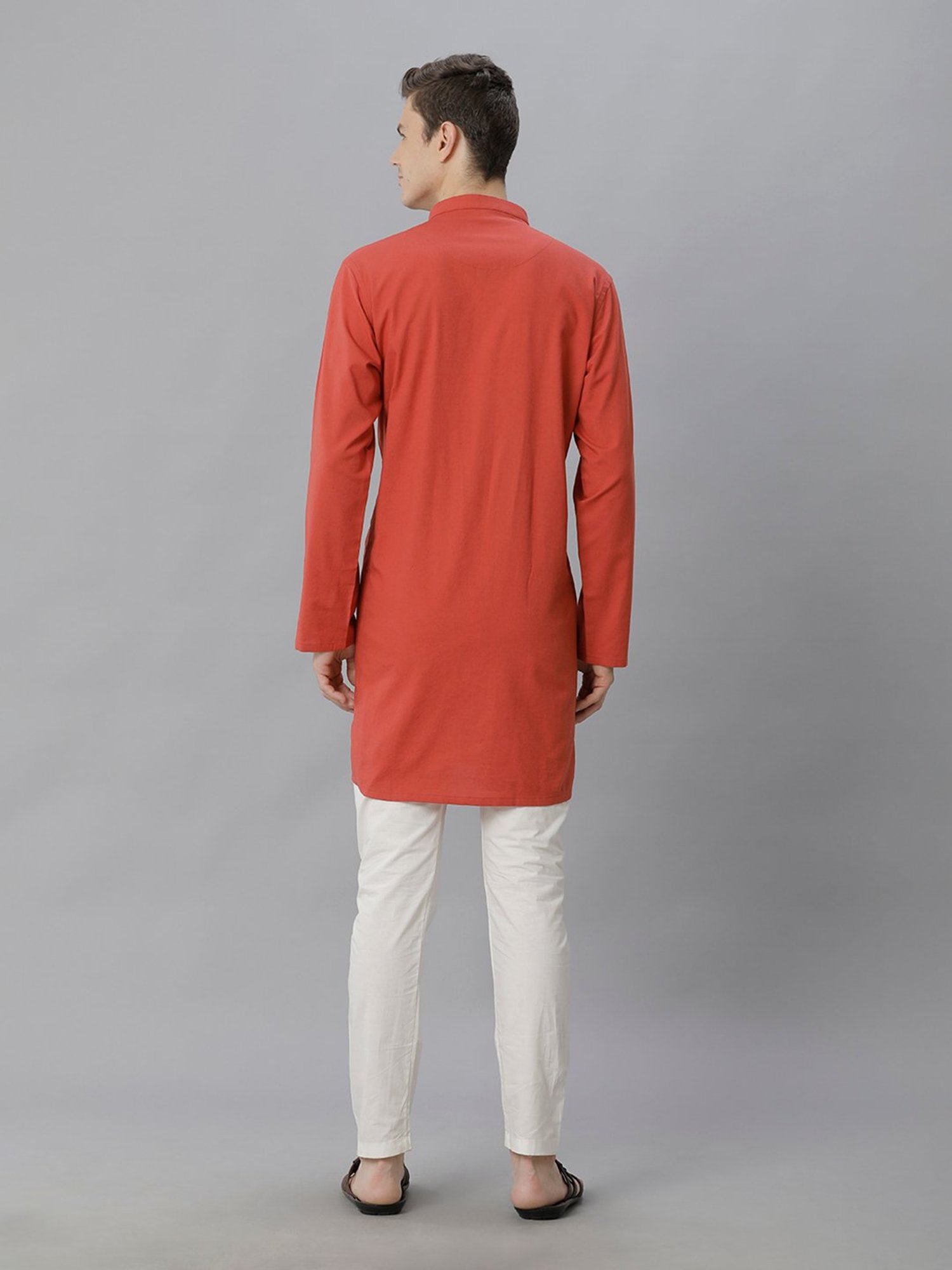 CAVALLO by Linen Club Red Regular Fit Kurta