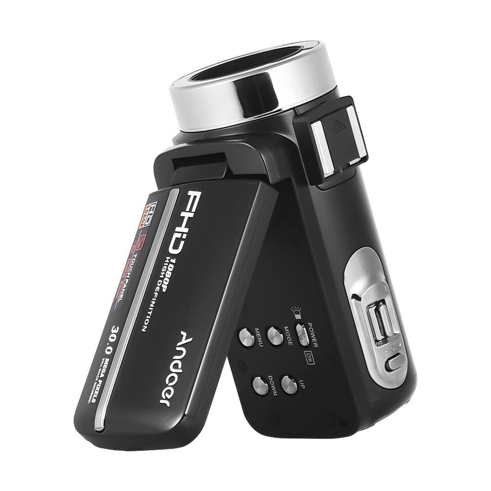 Andoer HDV-301LTRM 1080P FHD Digital Video Camera Camcorder DV Recorder IR Nightshot 30MP 16X Digital Zoom 3.0 Inch LCD Touchscreen with 2pcs Rechargeable Batteries