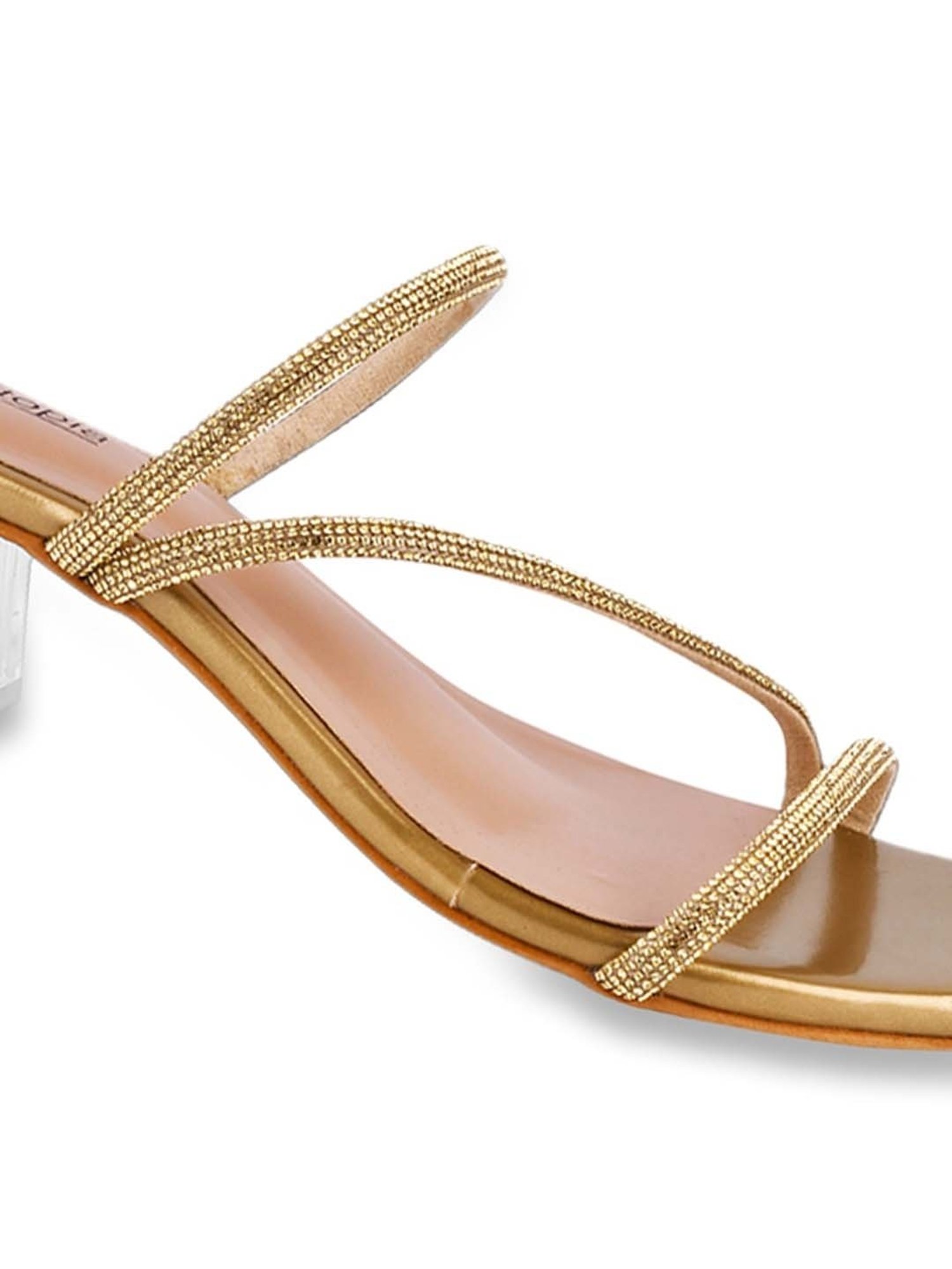 Shoetopia Women's Golden Casual Sandals