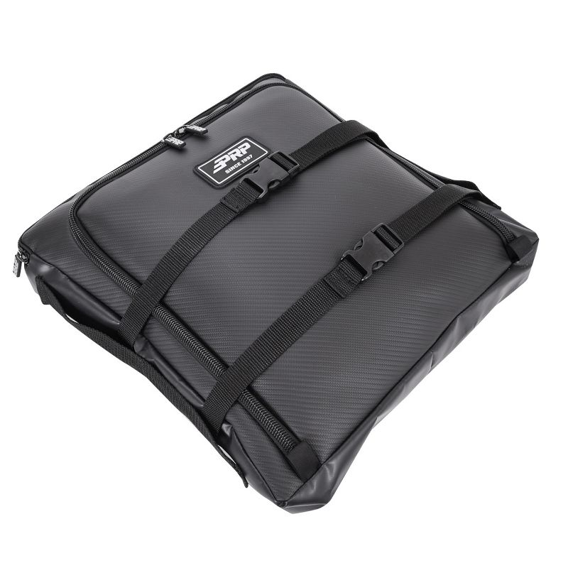PRP Seats E65 Marine Grade Vinyl UTV, ATV, Motor Vehicle Under Seat Storage Gear Bag with 2 Compartment Pockets and Quick Release Sraps, Black