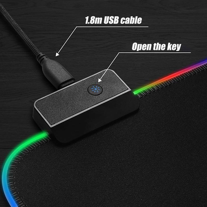 RGB Soft Gaming Mouse Pad Large, Oversized Glowing Led Extended Mousepad, Non-Slip Rubber Base Computer Keyboard Pad Mat,31.5X 11.8in