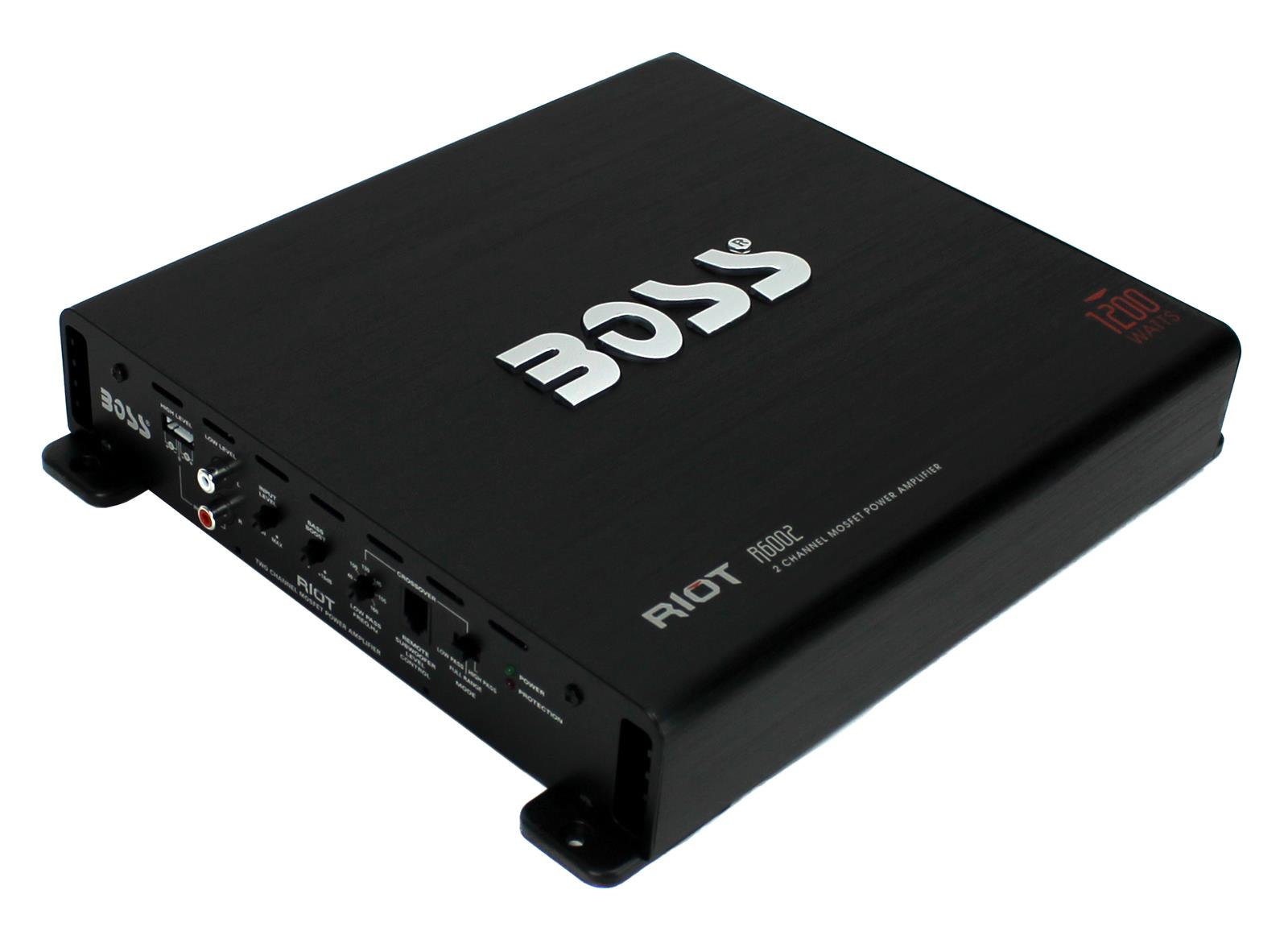 New Boss R6002 Riot 2Ch Car Audio Amplifier Amp 1200W 2 Channel W/ Remote