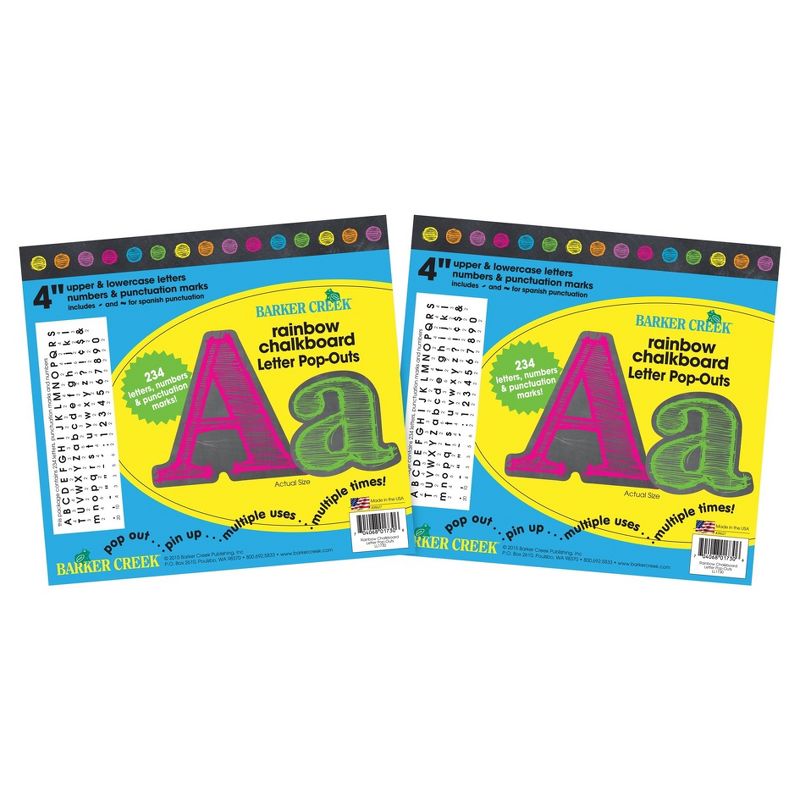 Barker Creek 4" Letter Pop-Outs 2 pack - Rainbow Chalk