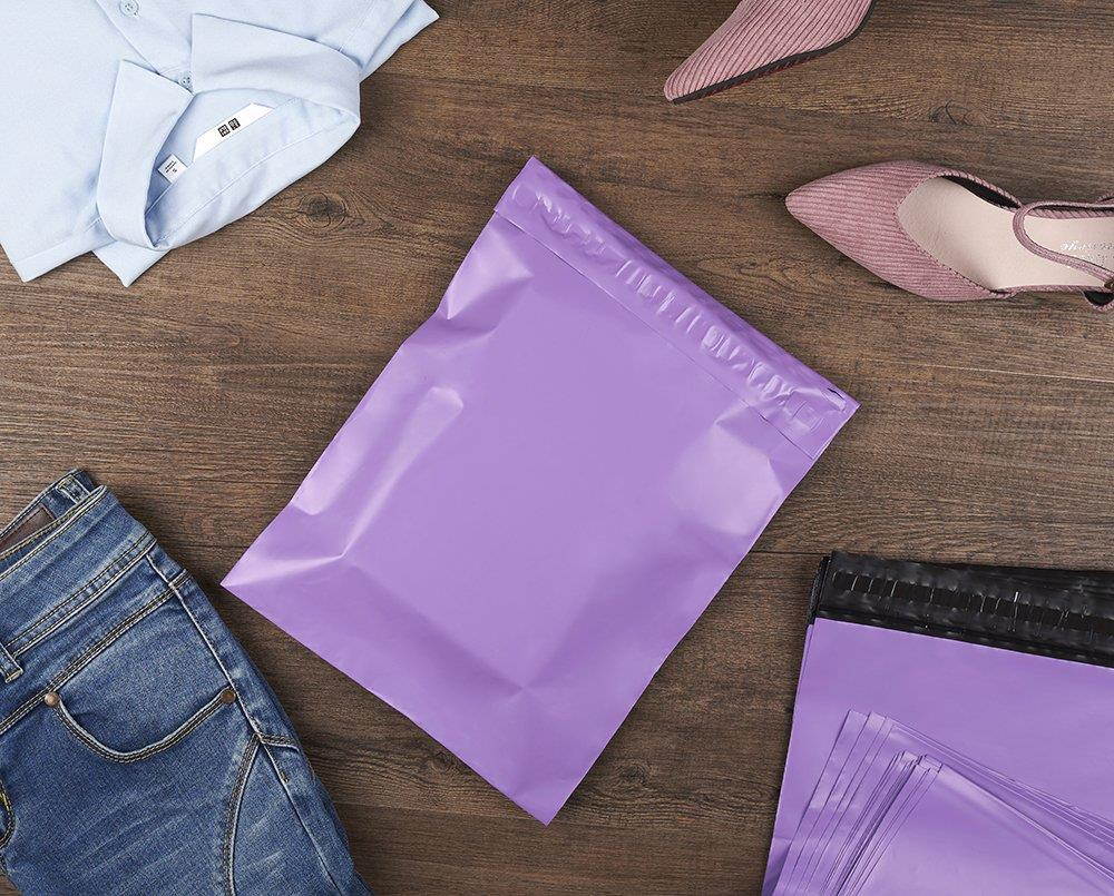 Metronic 100 Pcs Poly Mailers Envelopes Shipping Bags with Self Adhesive Waterproof and Tear-proof Postal Bags Light Purple (12x15.5)