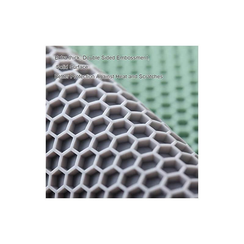 Packed Silicone Trivet Mats - DIY Different Size Dish Drying Mat, Hot Pot Holder for Pots & Pans, Non-Slip & Heat Resistant Kitchen Hot Pads for Countertops & Table,Teal