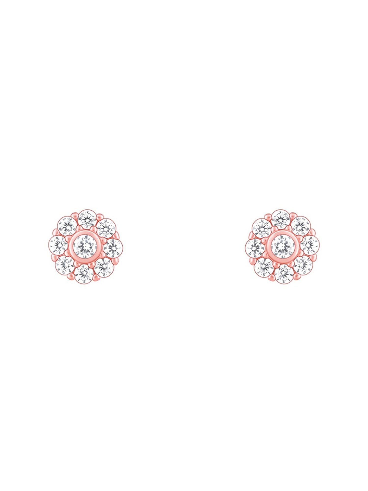 GIVA 92.5 Sterling Silver Rose Gold Zircon Eclipse Stud Earrings