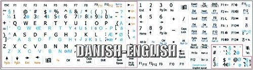 DANISH - ENGLISH NOTEBOOK NON-TRANSPARENT WHITE KEYBOARD STICKERS
