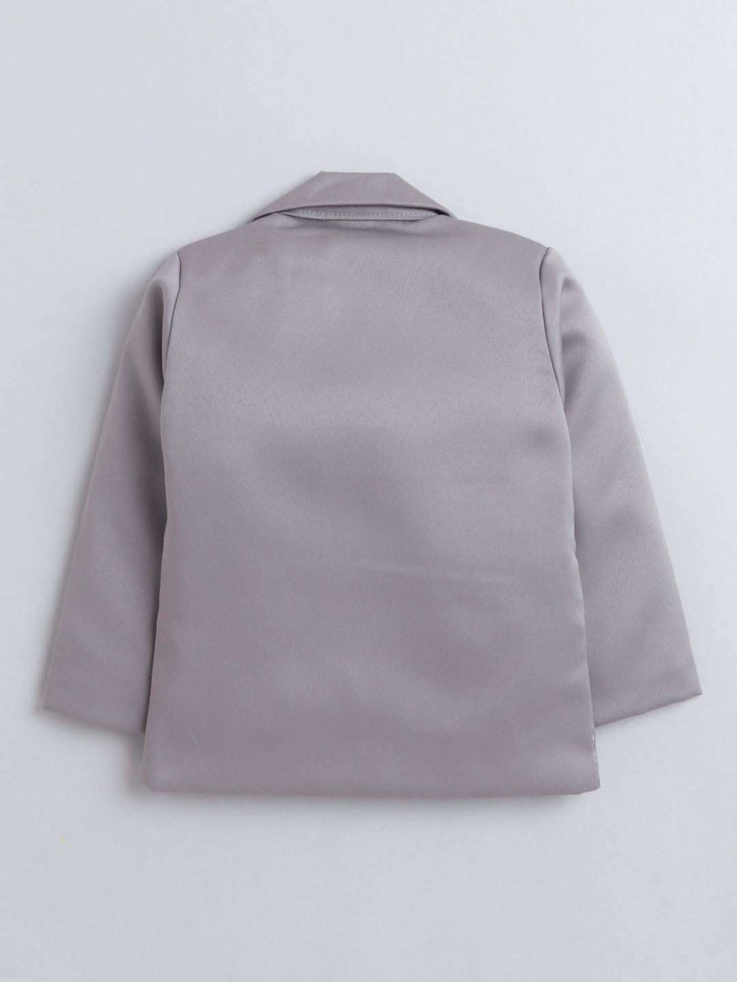 Fourfolds Boys Grey Solid Full Sleeves Clothing Set