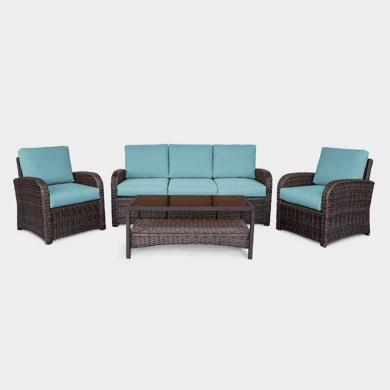 Jackson 4pc Patio Seating Set - Blue - Leisure Made