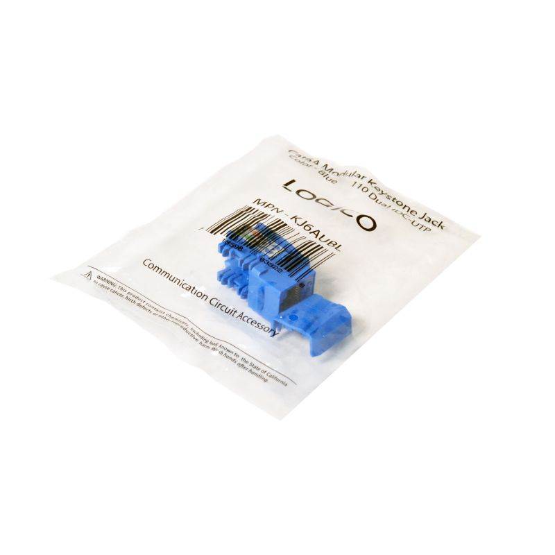 100 pack lot Keystone Jack Cat6a Blue Network Ethernet 110 Punchdown 8P8C