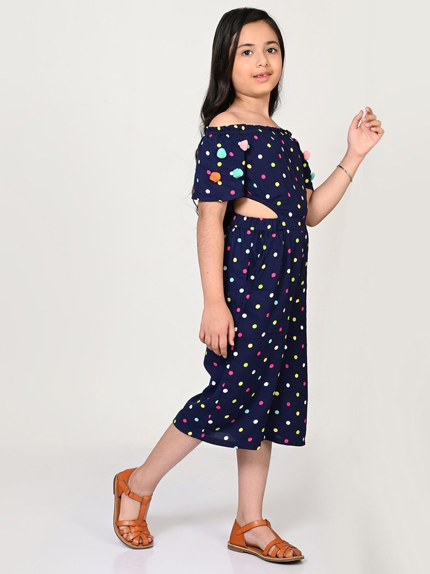 TeenTrums Girls Coral Solid Playsuit