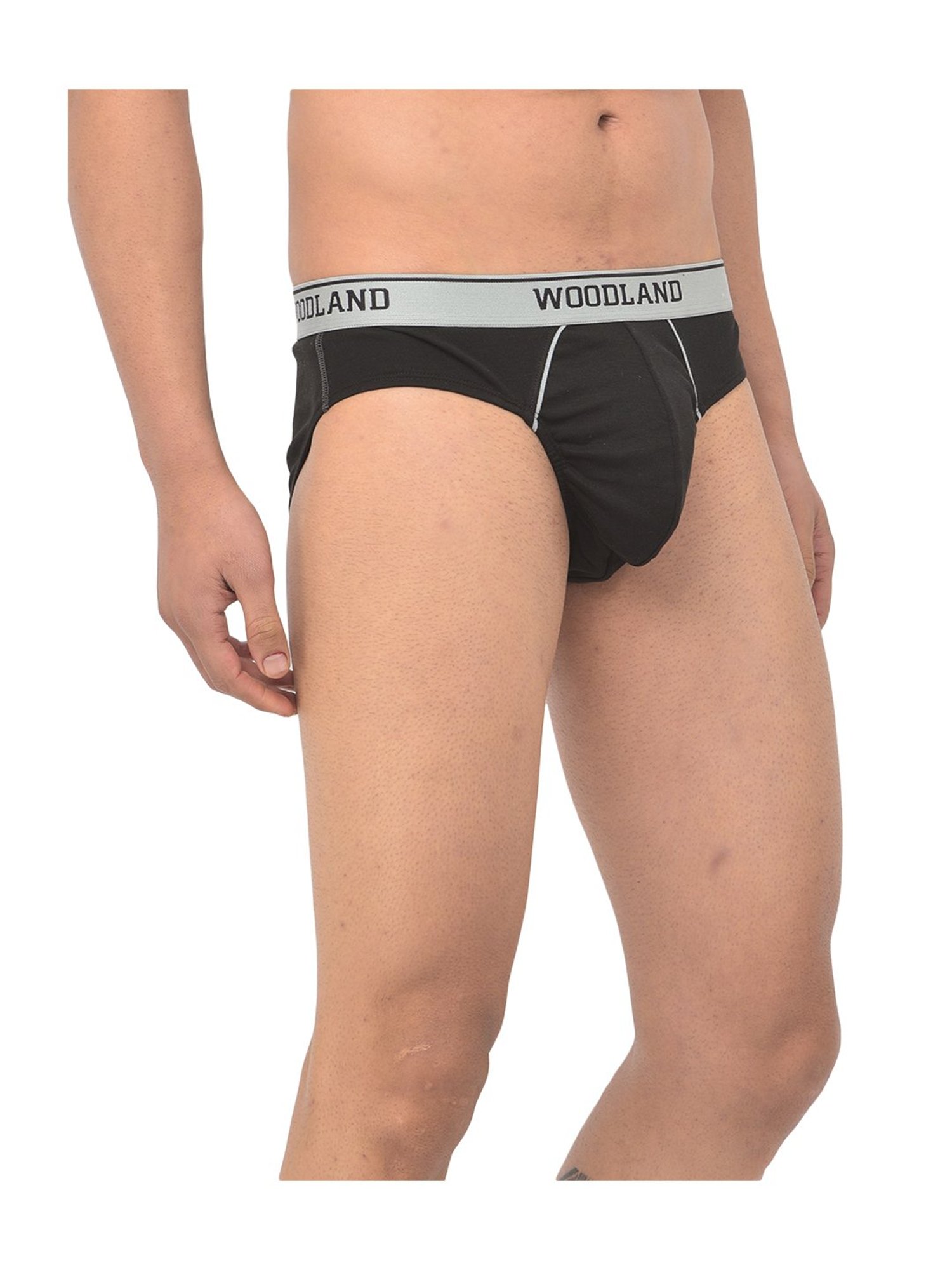 Woodland Black Solid Briefs