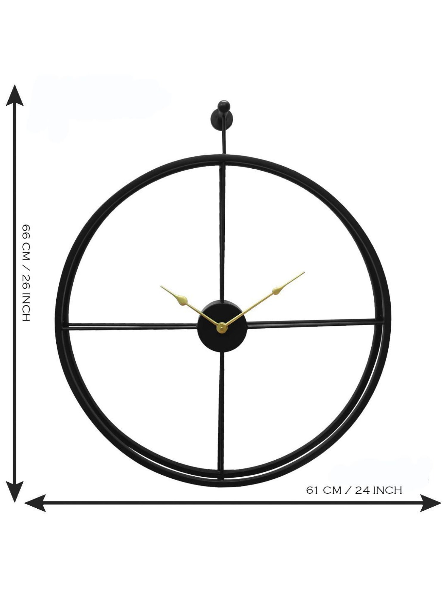 CHRONIKLE Classic Round Black Iron Wall Clock