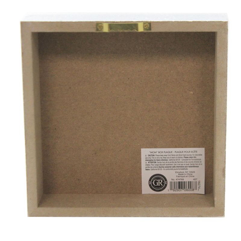 Home Decor 6.0" ""Mom" Box Plaque Mother Day Free Standing  -  Wall Sign Panels
