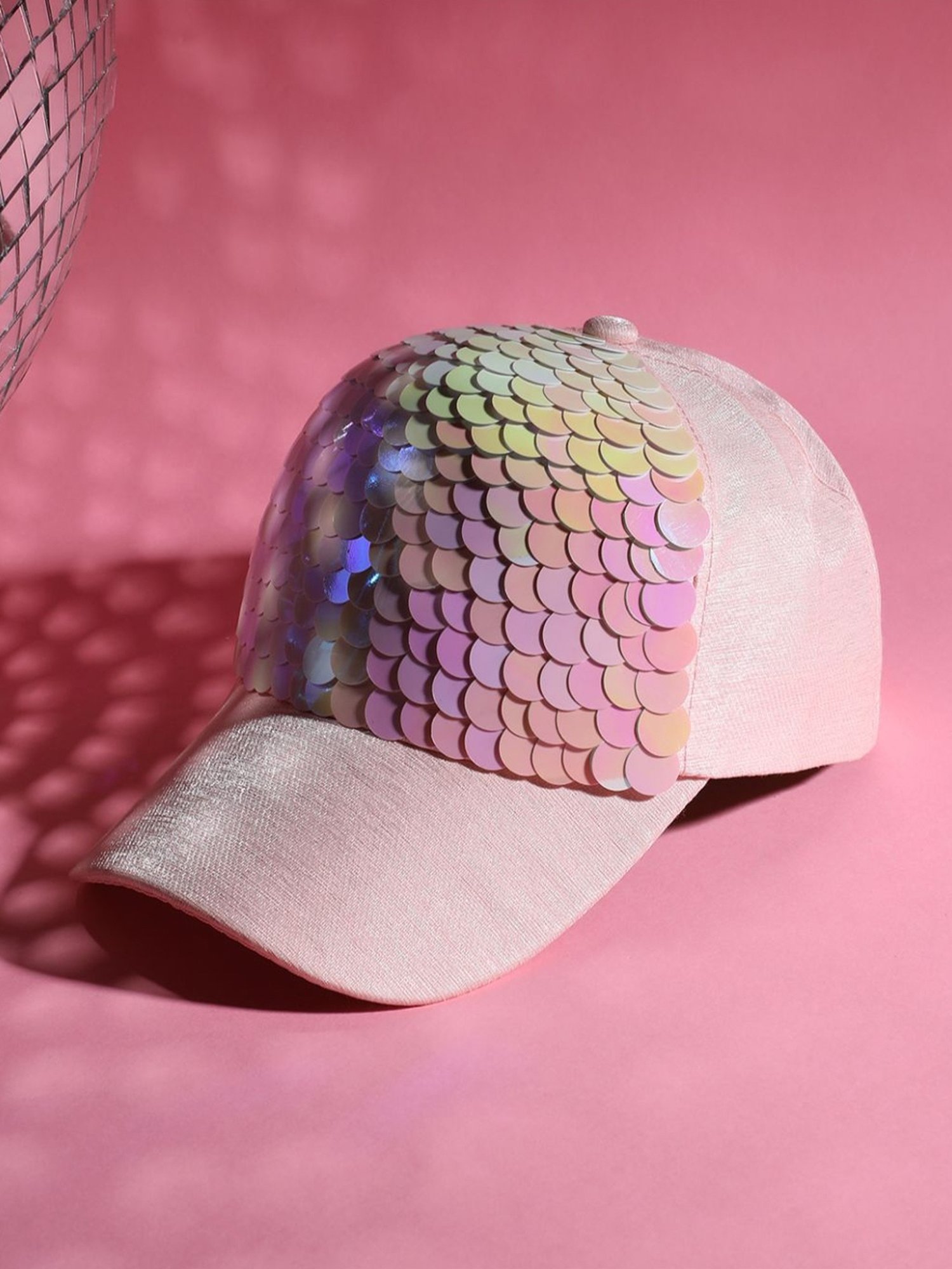 HauteSauce Pink Embellished Baseball Cap
