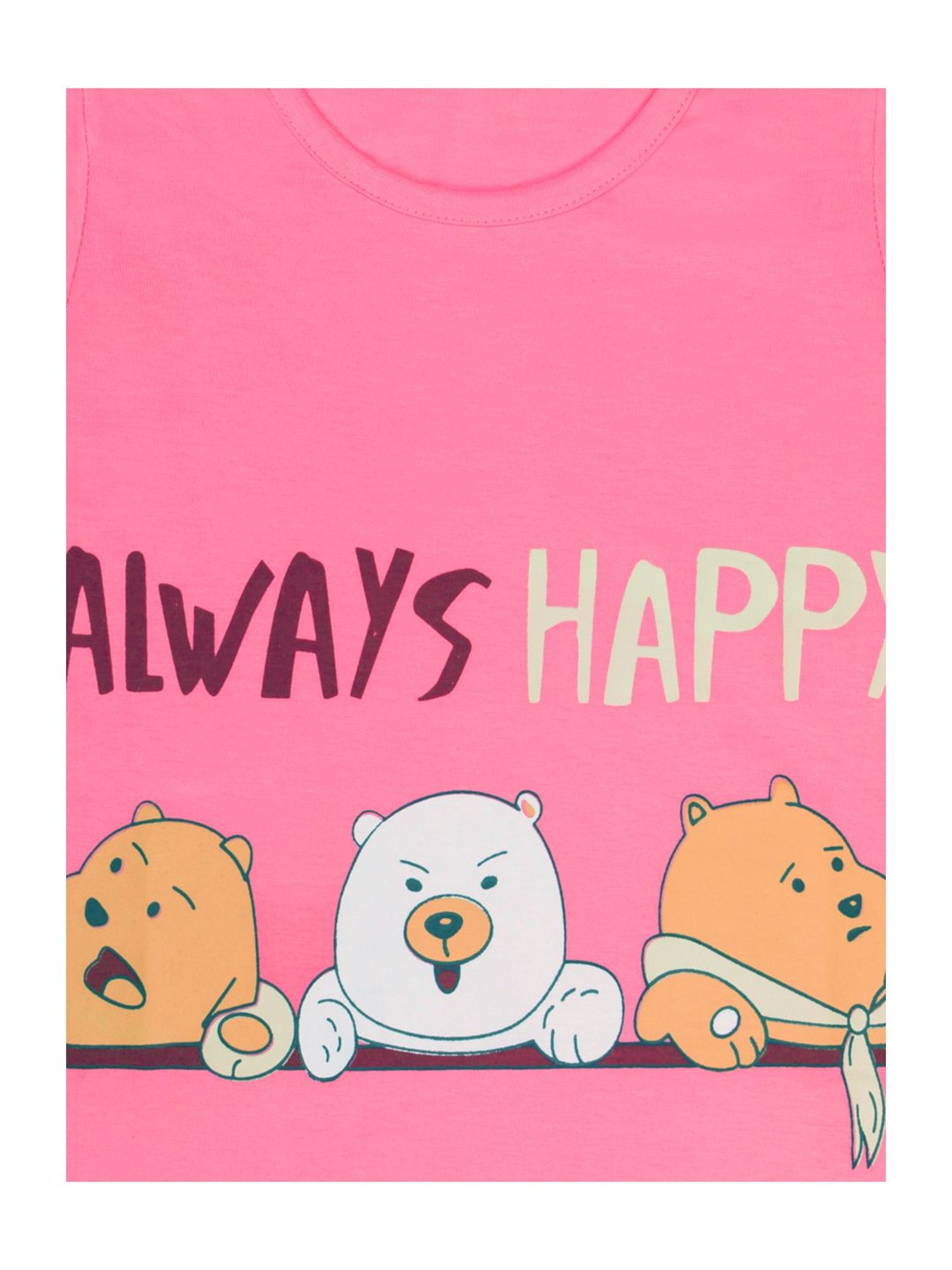 Todd N Teen Kids Pink Cotton Printed T-Shirt & Capris