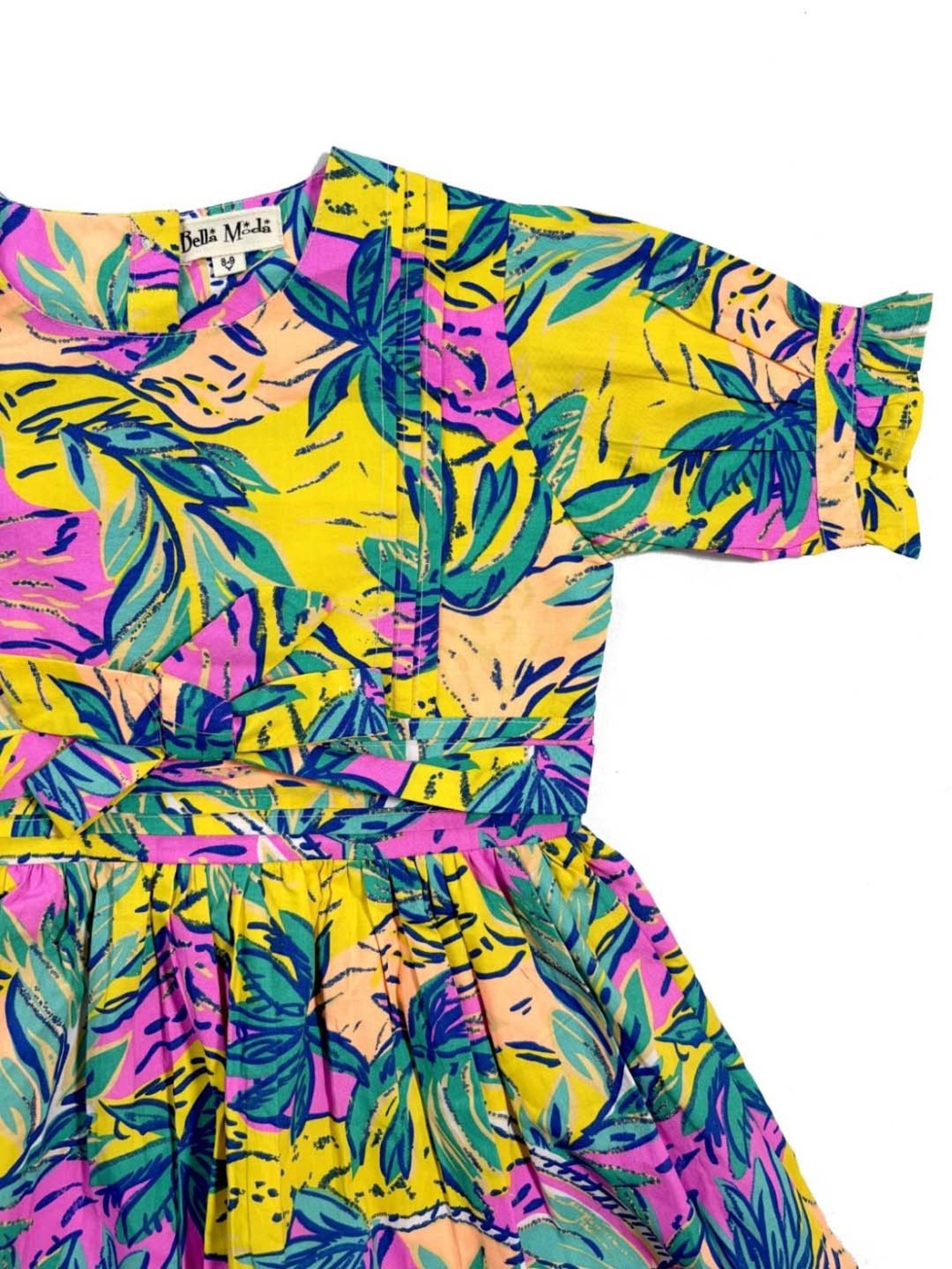 Bella Moda Kids Multicolor Cotton Printed Dress