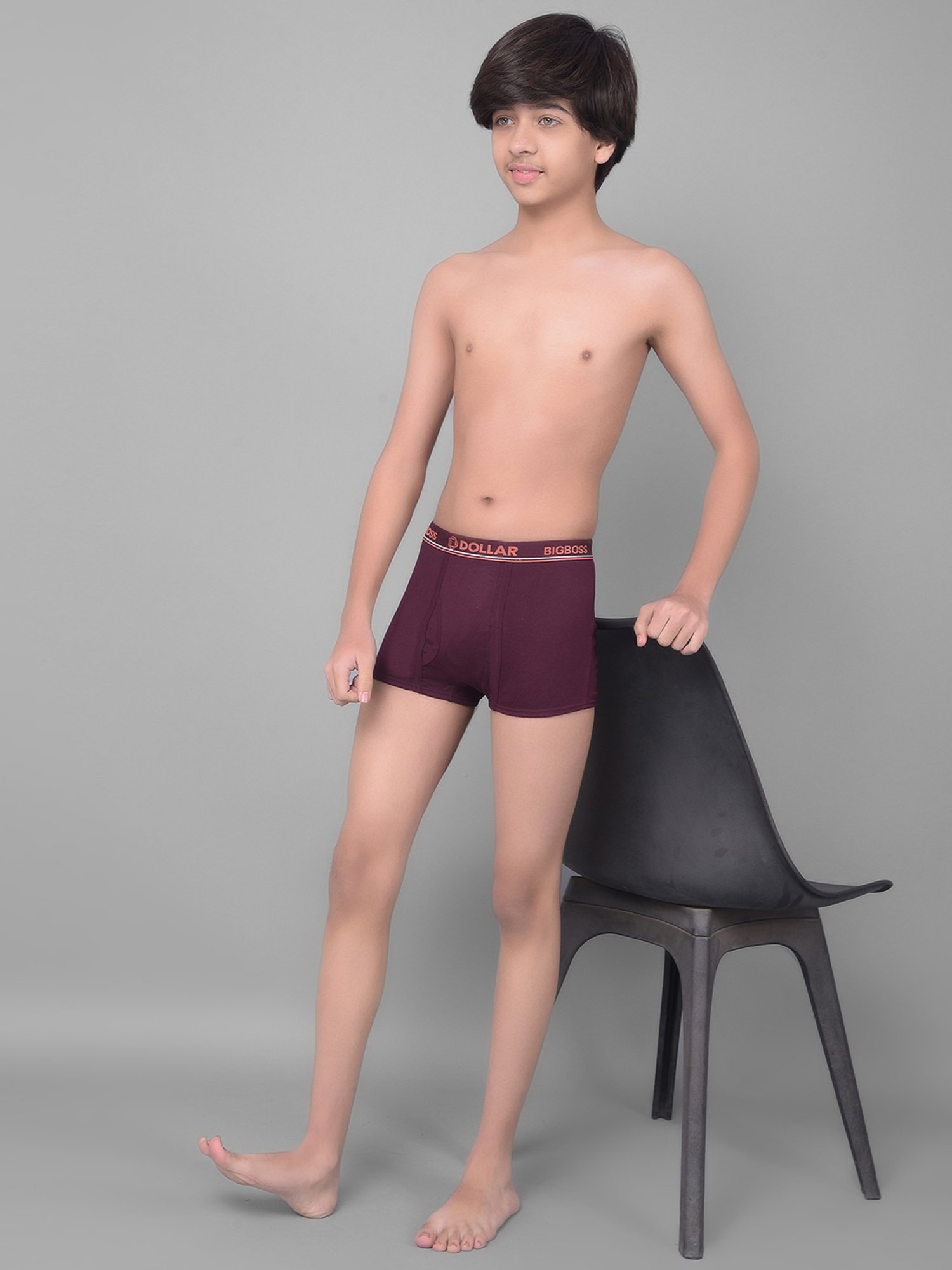 Dollar Bigboss Boys Multicolor Textured Trunks (Pack Of 3)