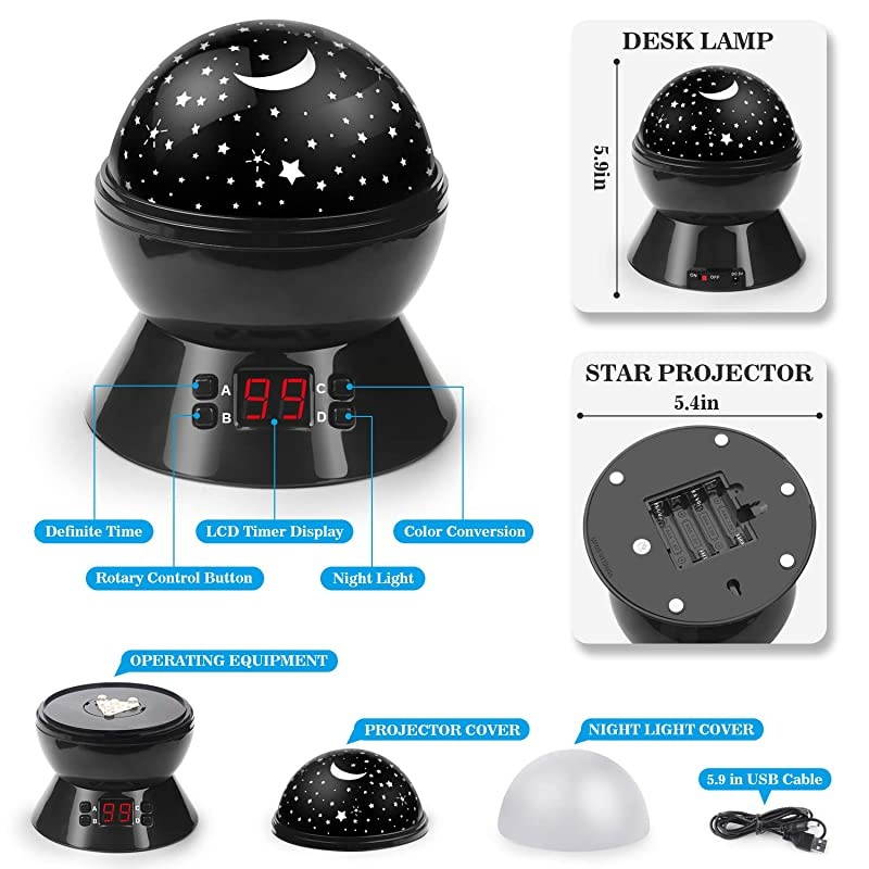Lights for Kids Multicolor Star Projector with Timer Baby Light for Boys and Girls