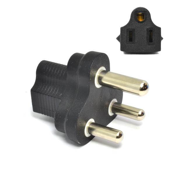 Ceptics South Africa, Namibia SABS1661 (Type M) Travel Power Plug Adapter Accepts NEMA 5-15R - ETL Certified - Industrial Grade (IG-10L)
