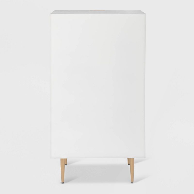 Jolie 5 Drawer Tallboy Dresser White - Adore Decor