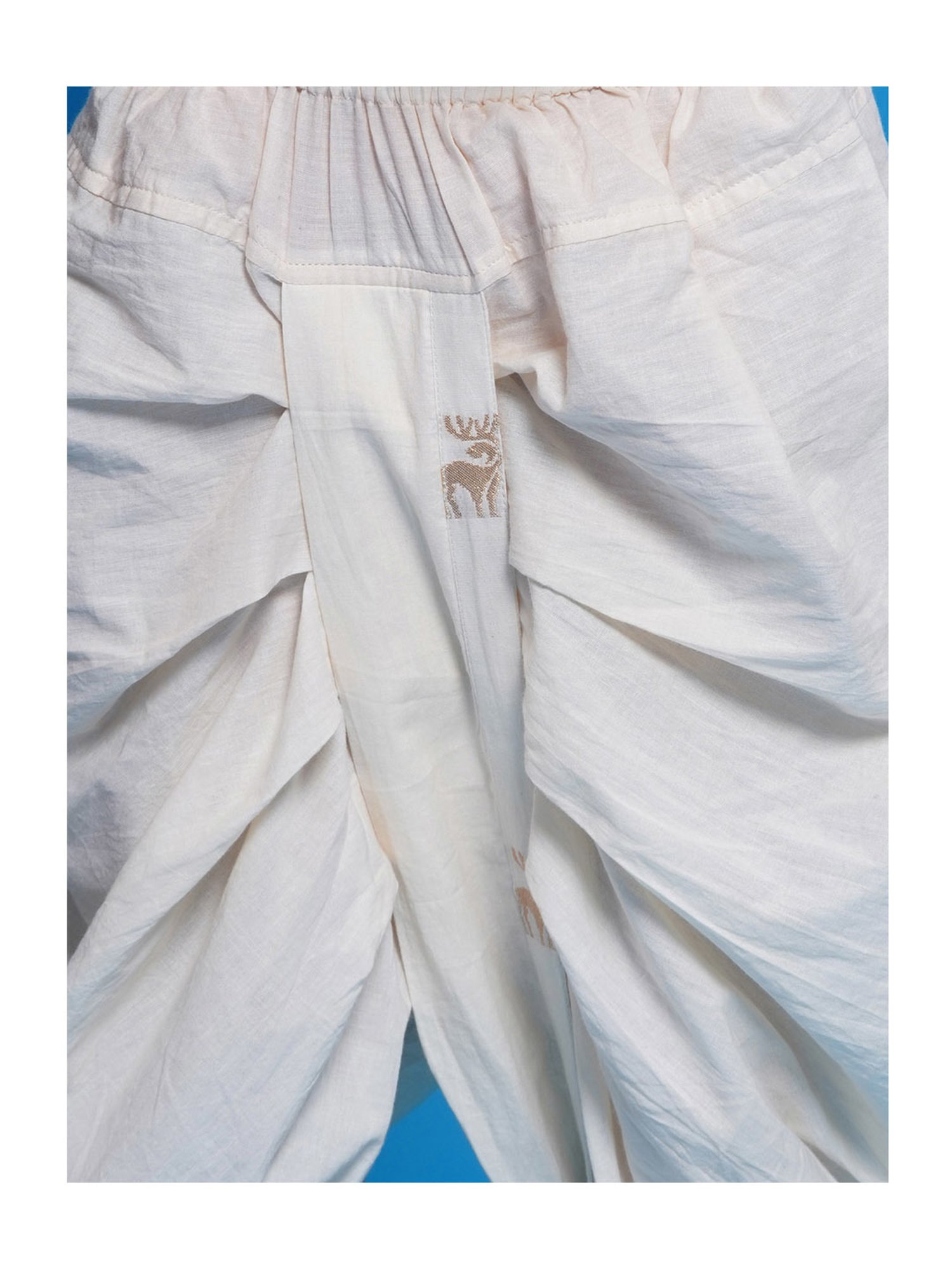 VASTRAMAY Boys Yellow & White Cotton Printed Full Sleeves Kurta Sets