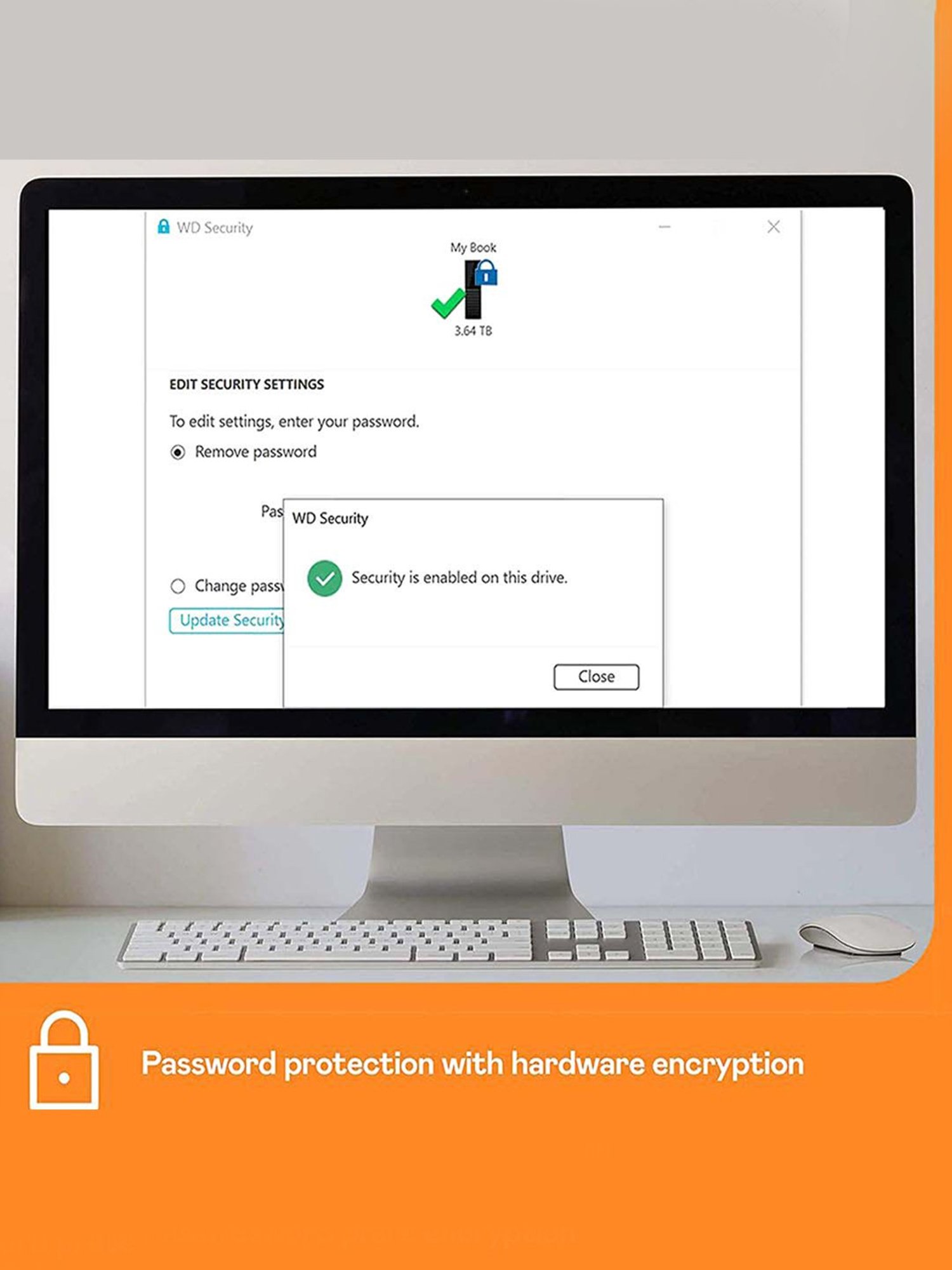 Seagate One Touch 1TB External HDD with Password - Silver, for Win & Mac - STKY1000401