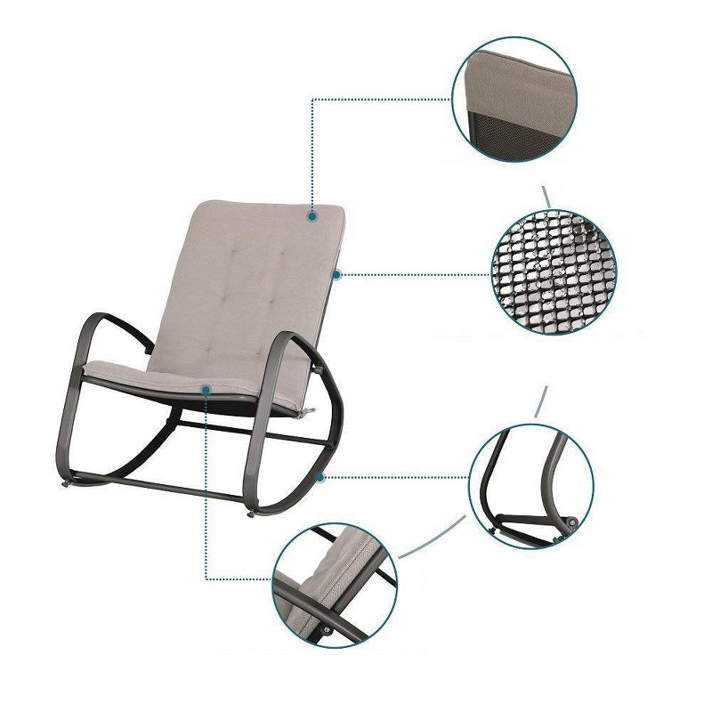 Outdoor Rocking Chair - Black - Captiva Designs