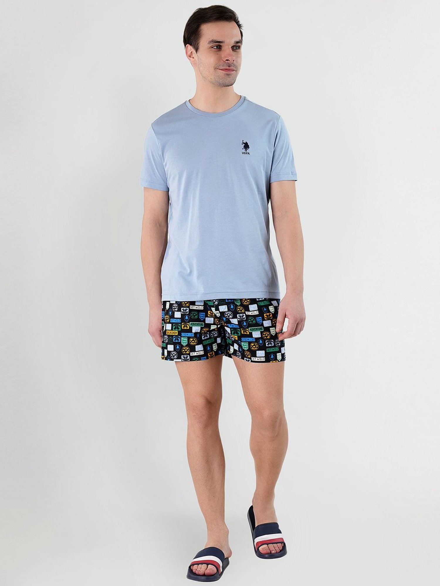 U.S. Polo Assn. Black Printed Cotton Boxers