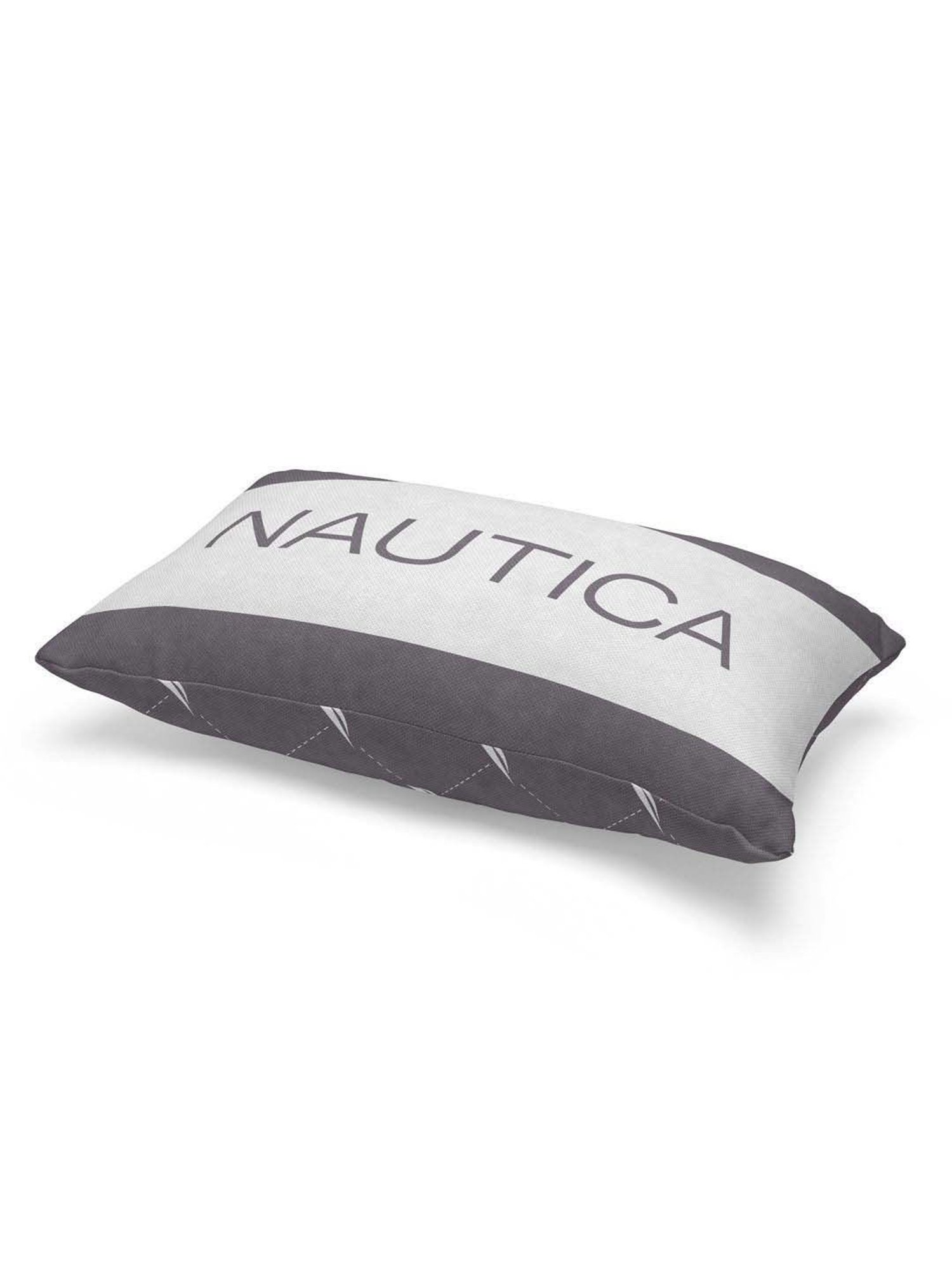 Nautica Logo Stripe Grey Microfibre 300 GSM Premium Cushion Covers - Set of 2