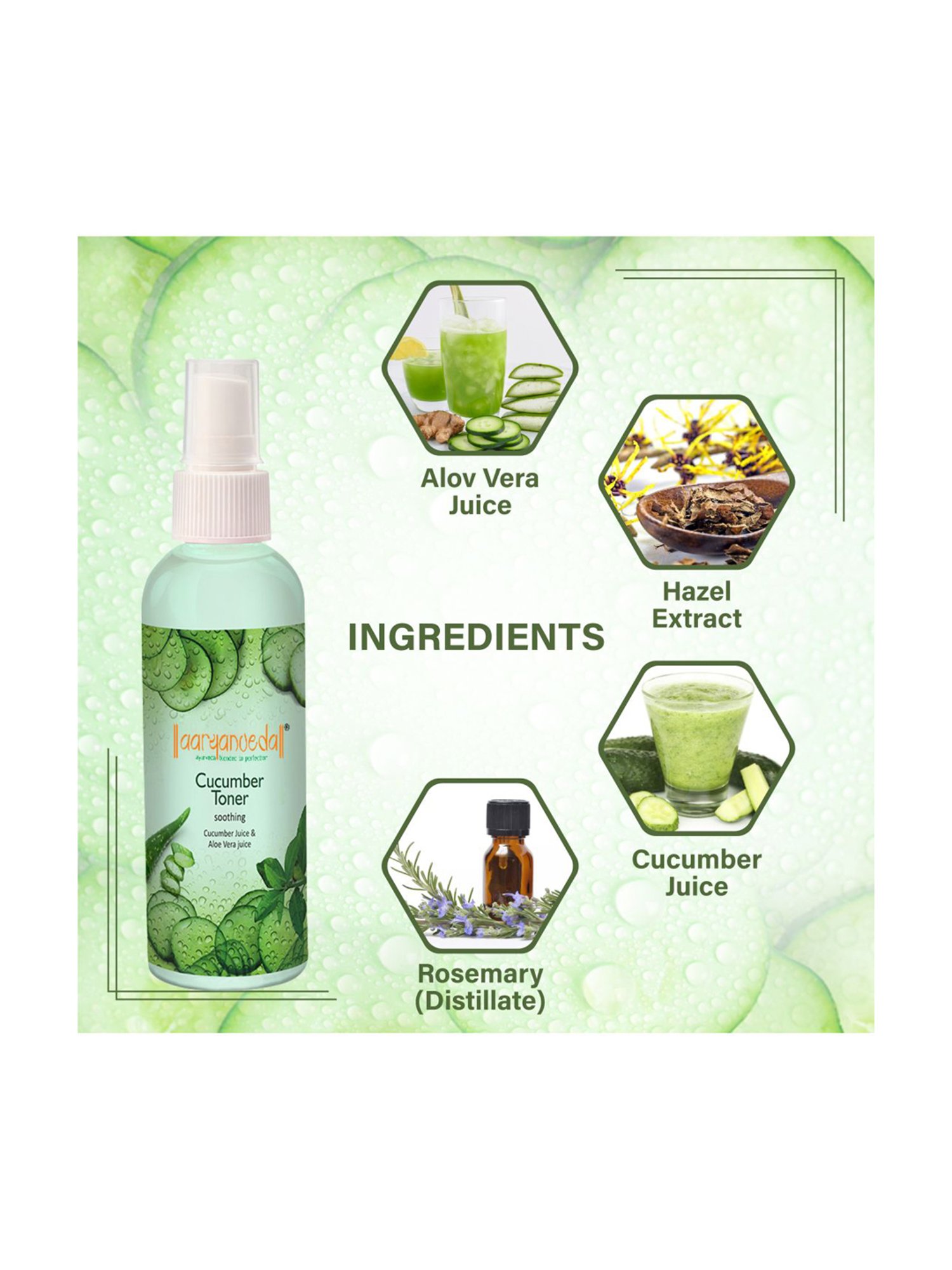 Aryanveda Cucumber Toner For Restore Nature Radiance Of Skin (Pack of 3)