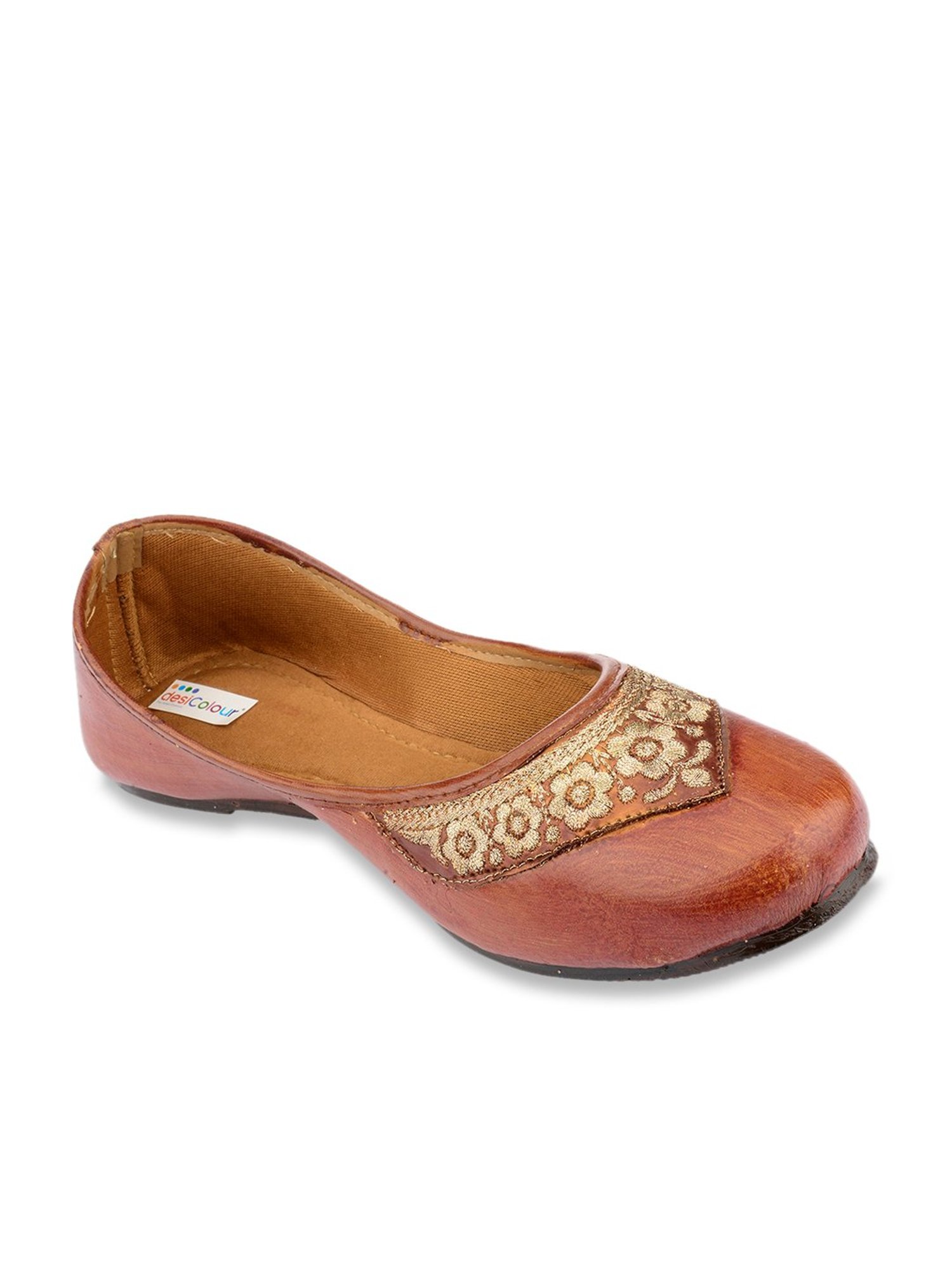 Desi Colour Women's Camel Ethnic Juttis