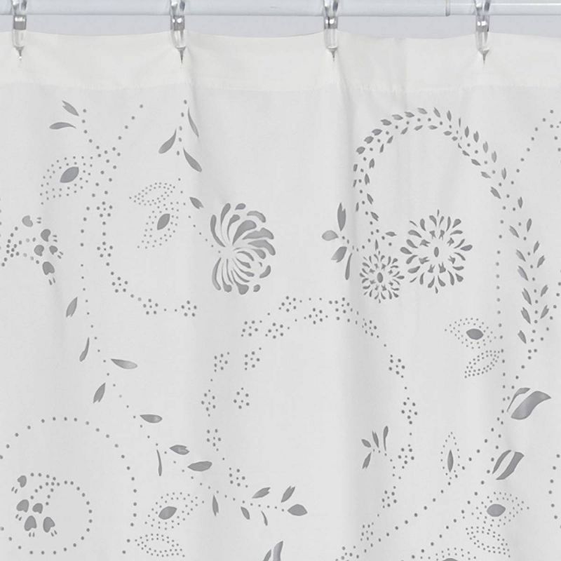 Eyelet 100% Polyester Shower Curtain White - Creative Bath