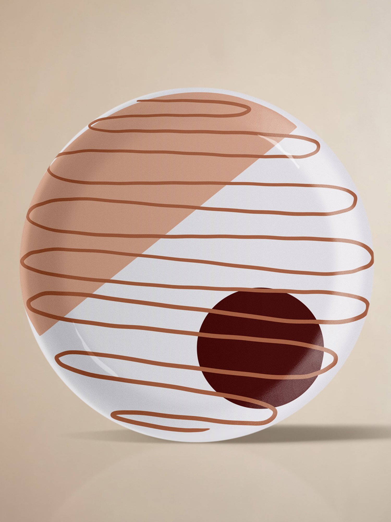 Nestroots Fluid Forms in Sand Tones Peach Porcelain&iquest;Decorative Wall Plate