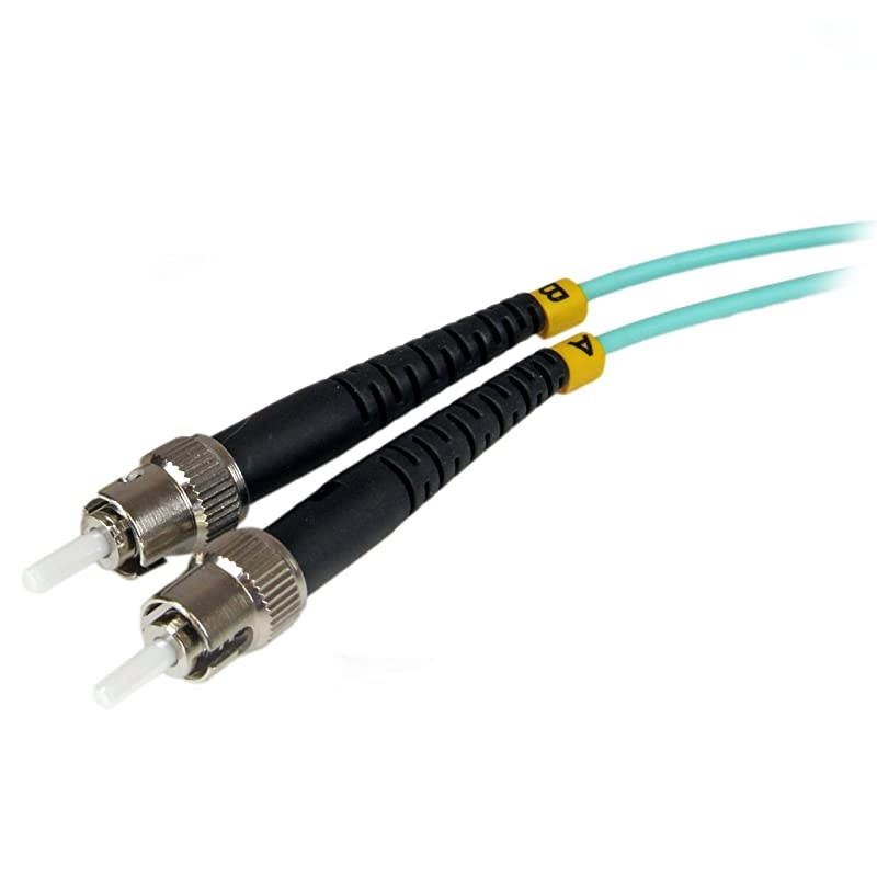 com 1m Fiber Optic Cable 10 Gb Aqua Multimode Duplex 50125 LSZH STST OM3 ST to ST Fiber Patch Cable
