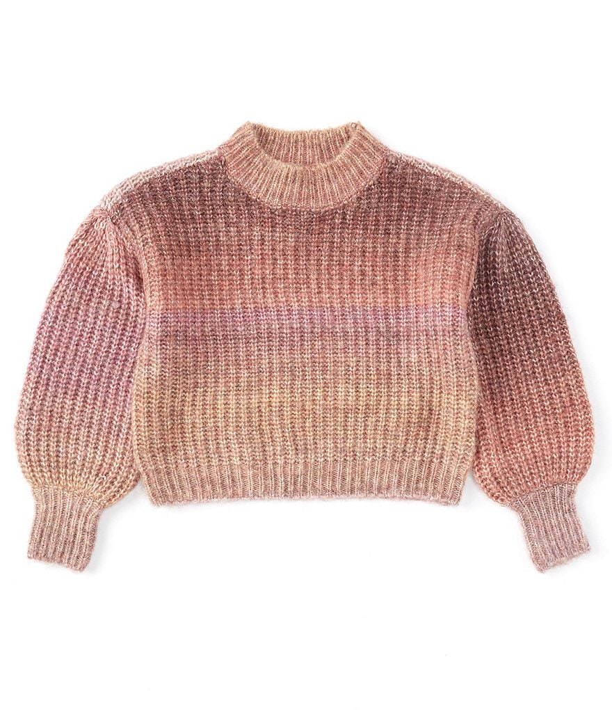 GB Girls Big GIrls 7-16 Mock Neck Multicolor Sweater