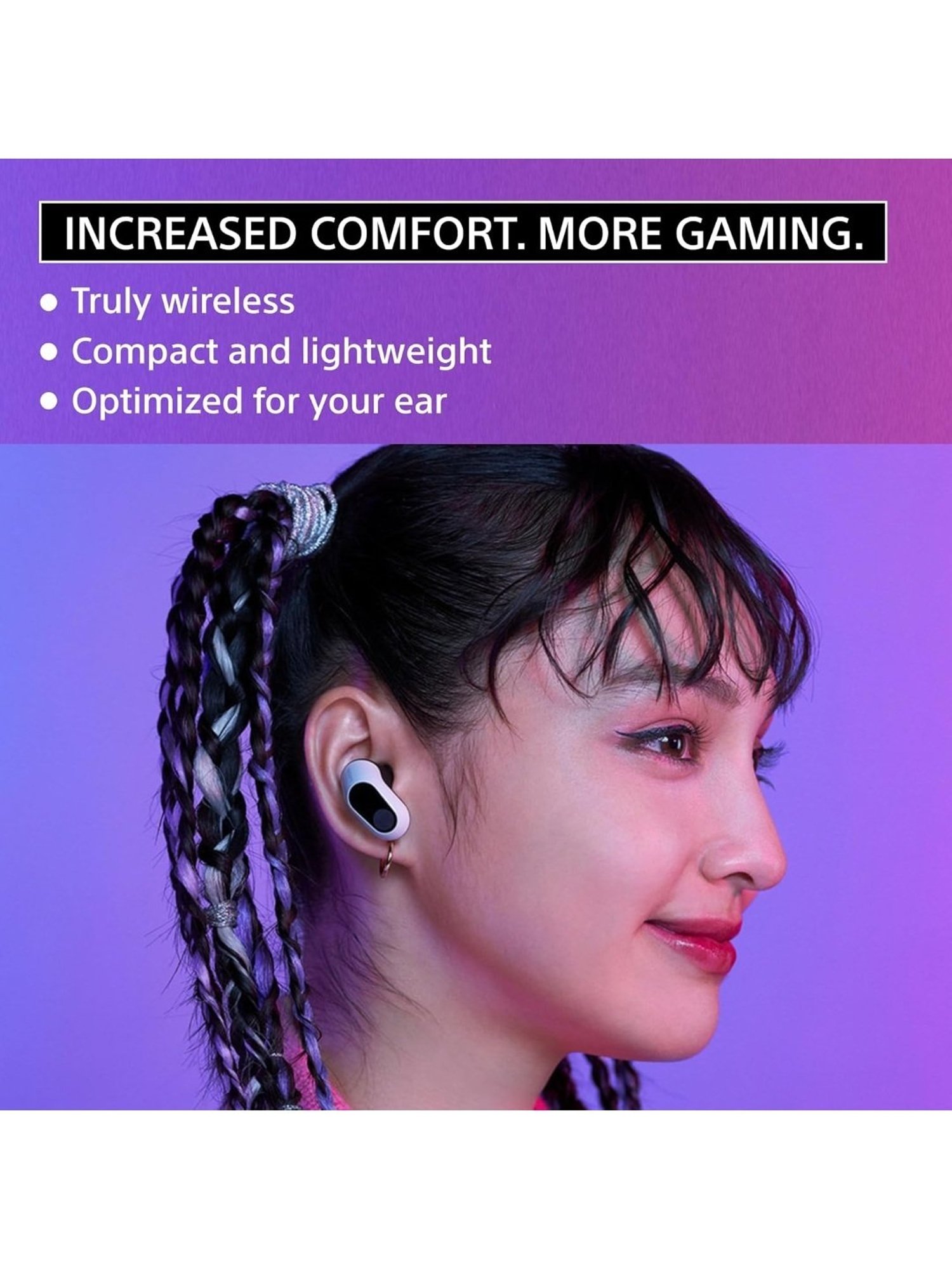 Sony INZONE WFG700N In Ear Bluetooth Earbuds with Noise Cancellation (White, True Wireless)