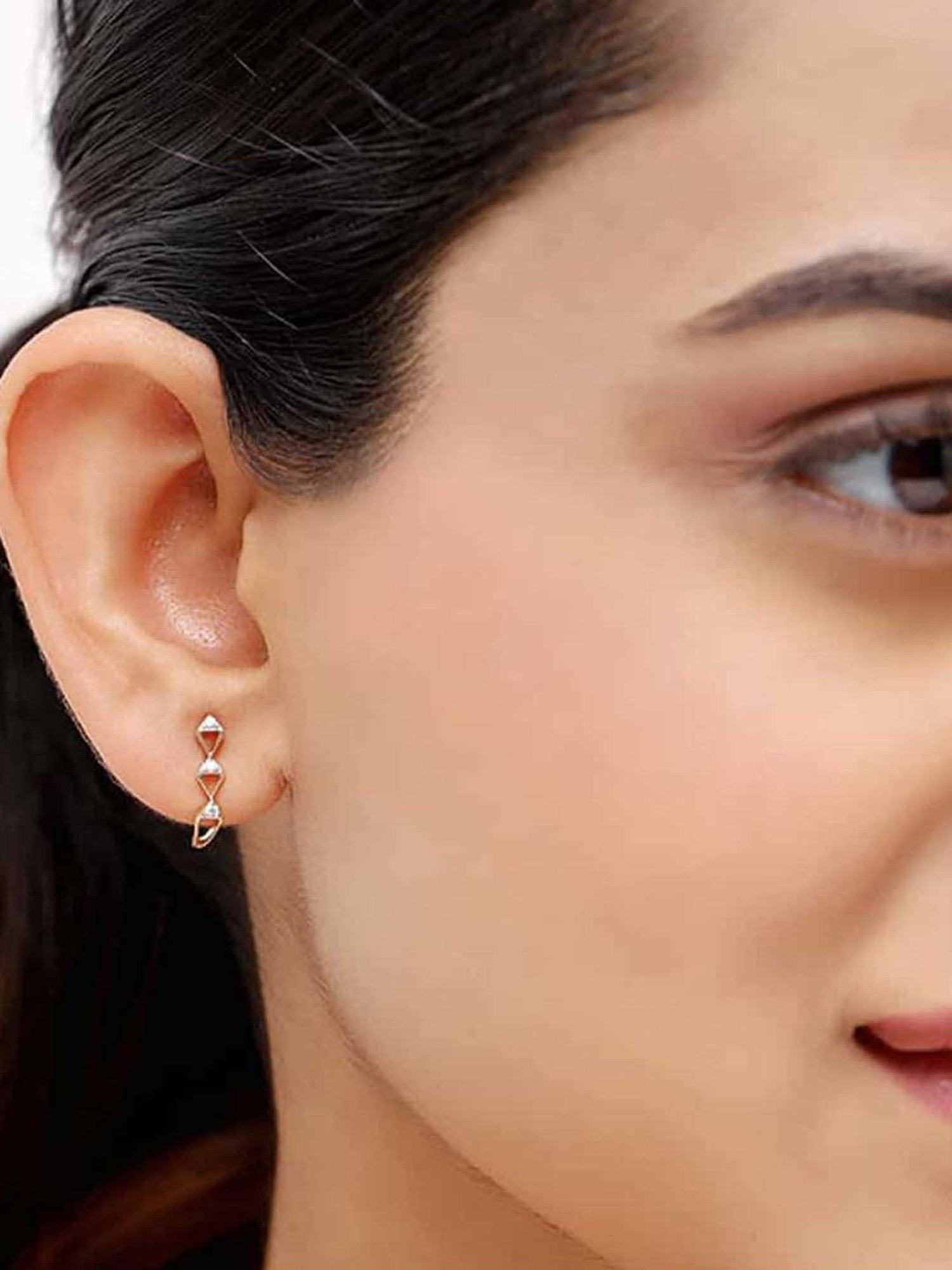 Mia By Tanishq Mia Icicles 14k Gold Endless Horizon Stud Earrings