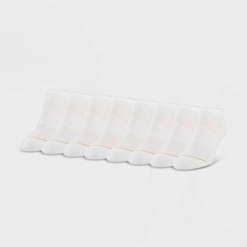 All Pro Women's Extended Size Aqua FX 6+2 Bonus Pack No Show Athletic Socks - White 8-12