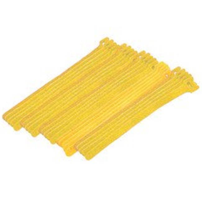 CableWholesale 30CT-08180 0.50 x 8 in. Yellow Hook and Loop Cable Strap with Eye - Pack of 25