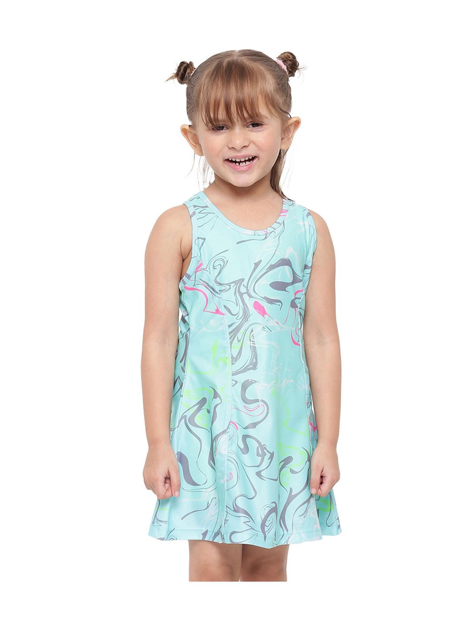 IO Kids Blue Printed Dress