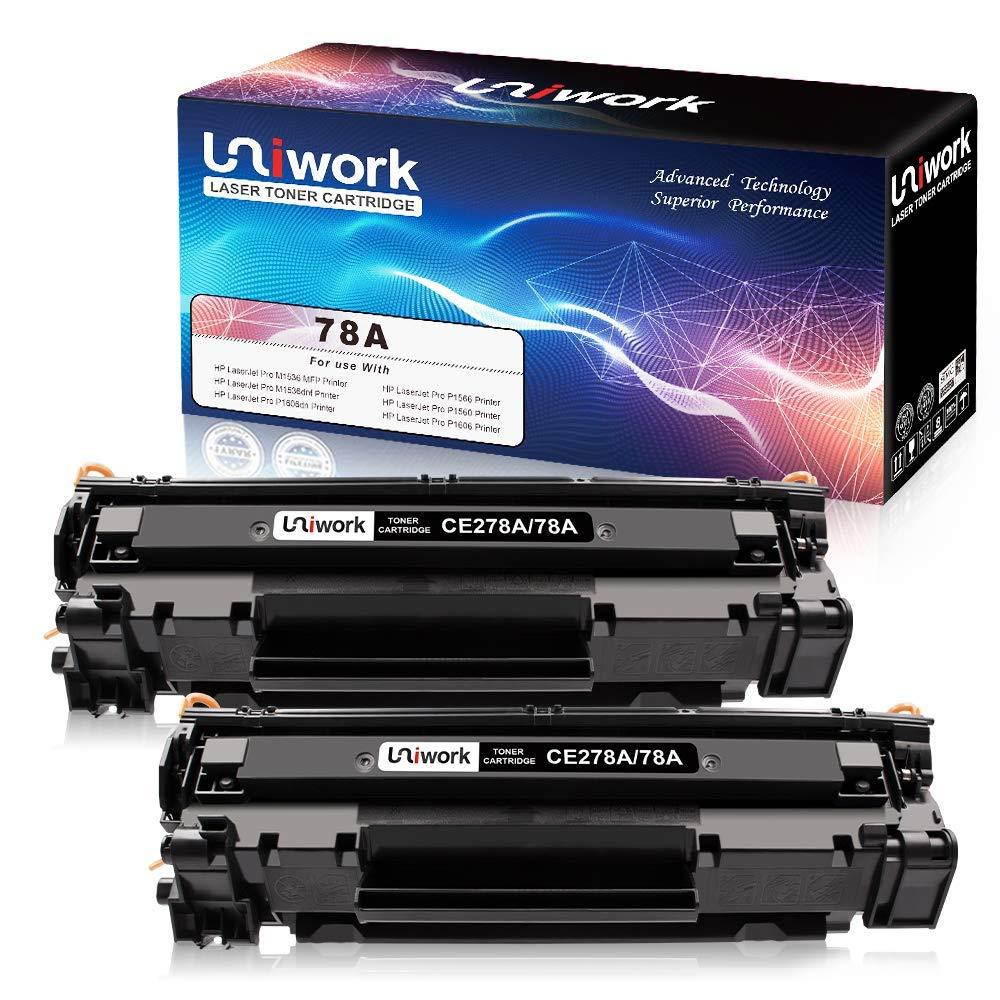 Uniwork Compatible Toner Cartridge Replacement for HP 78A CE278A use for Laserjet Pro P1606dn, M1536dnf, P1566, P1560, P1606, M1536 Printer (2 Black)