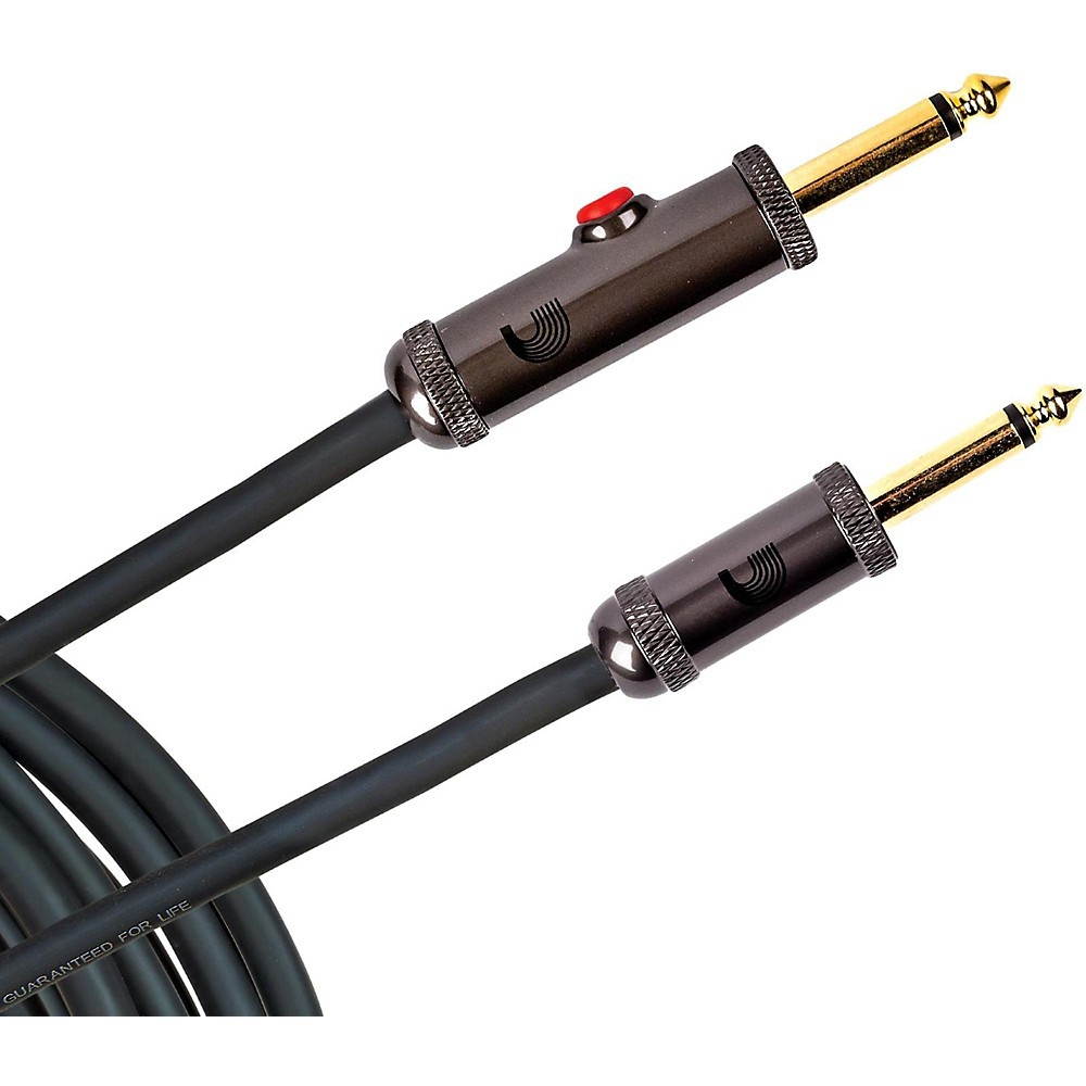D'Addario Planet Waves Circuit Breaker Instrument Cable with Latching Cut-Off Switch, Straight Plug, by D'Addario 20 ft. Black