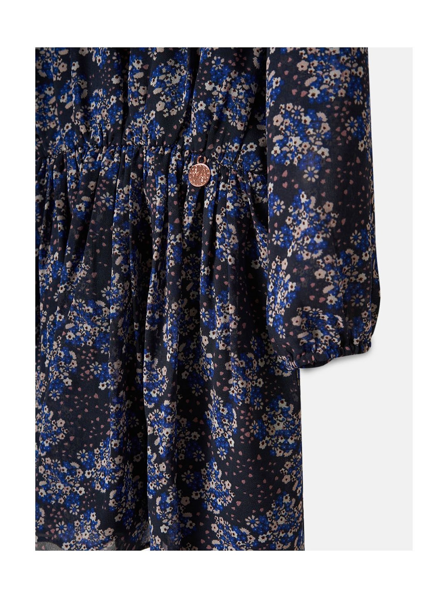 Angel & Rocket Kids Navy Floral Print Full Sleeves Dress