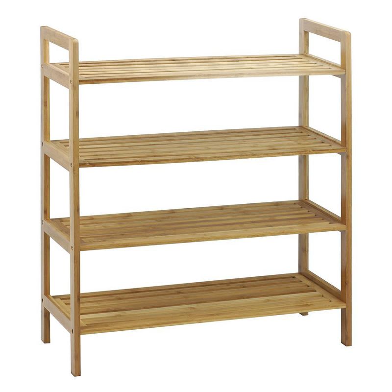 IRIS 2 Tier Slim Stackable Metal Shoe Rack Black