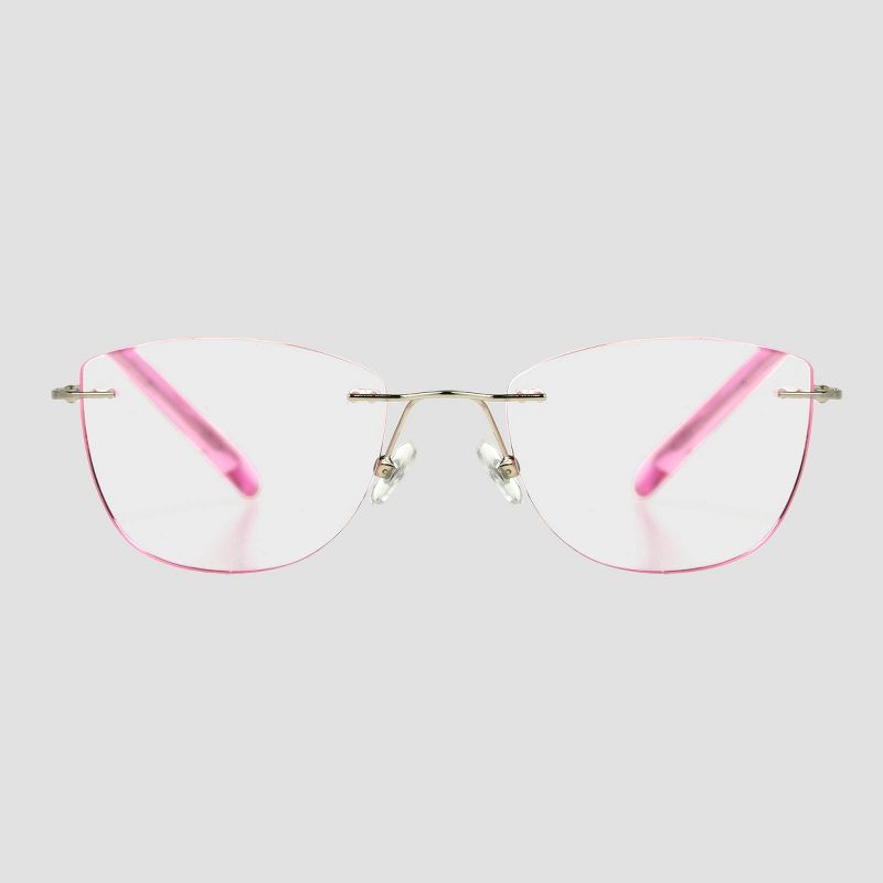 Women's Cateye Blue Light Filtering Square Glasses - A New Day™ Pink