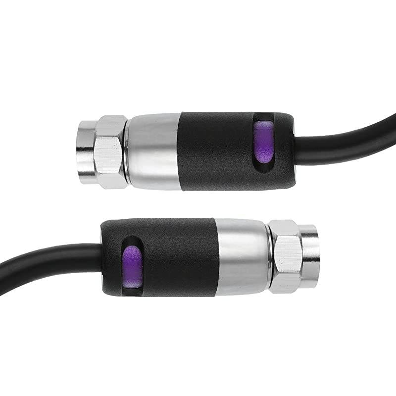 Coaxial Cable (1.5 Feet) with F-Male Connectors &ndash; Dual Shielded - Flex Series - Digital Audio/Video Cable - White - (Part# CJ01-MWF-N1)