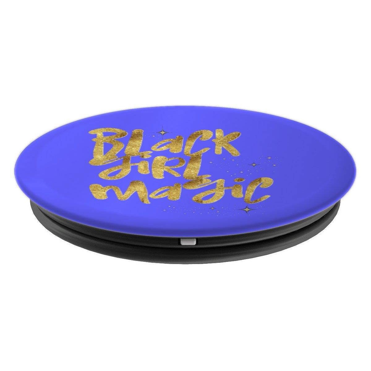 Black Girl Magic Gift African Queen Melanin Electric Purple PopSockets Grip and Stand for Phones and Tablets