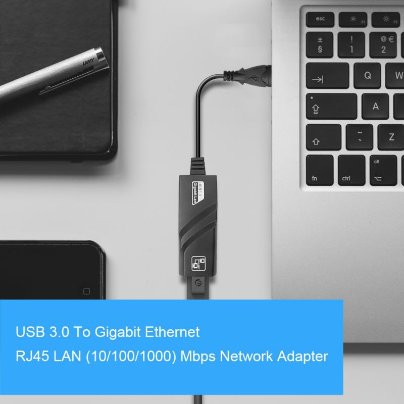 Wanmingtek USB 3.0 Ethernet Adapter, USB Network Adapter, USB to RJ45 Gigabit Ethernet Adapter for 10/100/1000 Mbps Ethernet for MacBook, Mac Pro, iMac, Surface, Ultrabook
